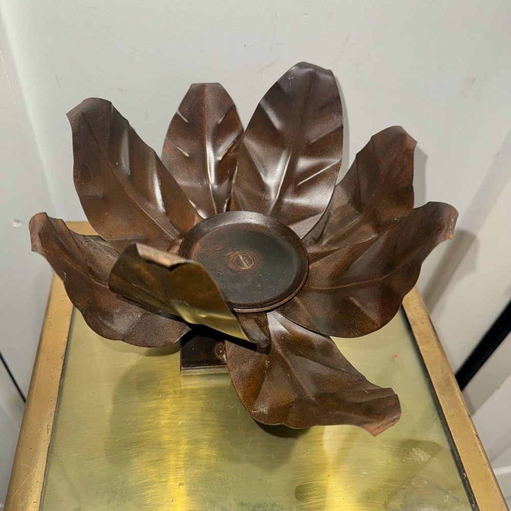 Jan Barboglio Large  Iron Lotus Candle holder